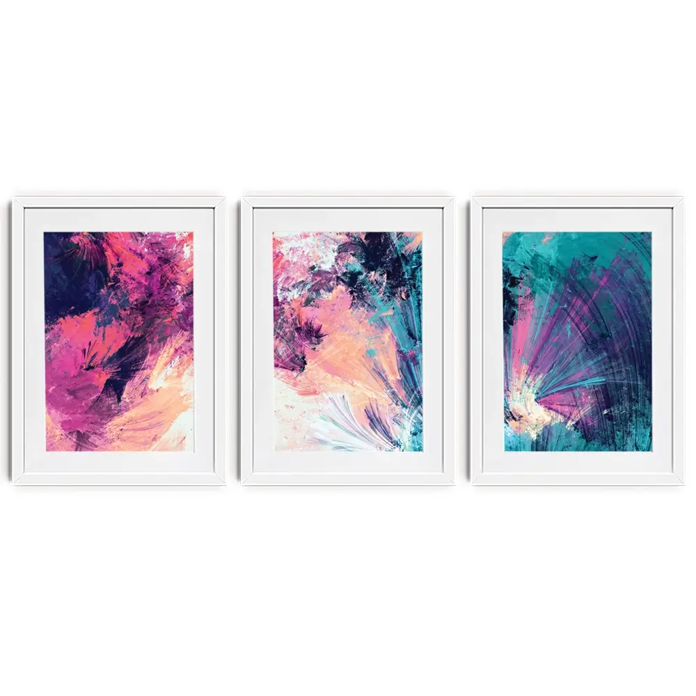 Multicoloured Abstract Framed Art Print Trio Multicoloured Abstract Framed Art Print Trio wall art product Excellent backgrounds / Shutterstock