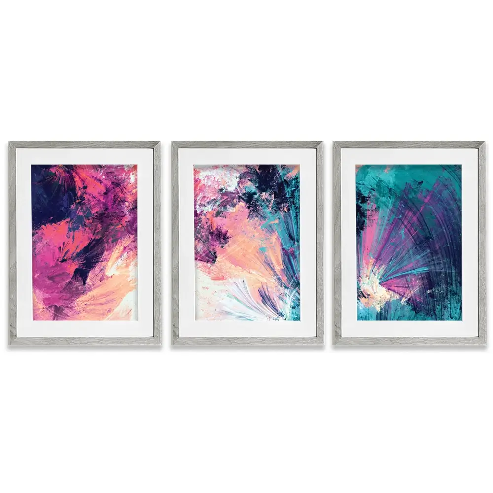 Multicoloured Abstract Framed Art Print Trio Multicoloured Abstract Framed Art Print Trio wall art product Excellent backgrounds / Shutterstock
