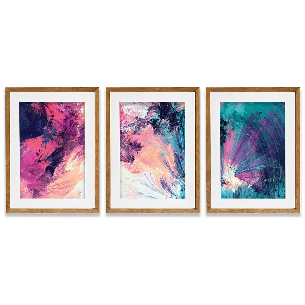 Multicoloured Abstract Framed Art Print Trio Multicoloured Abstract Framed Art Print Trio wall art product Excellent backgrounds / Shutterstock