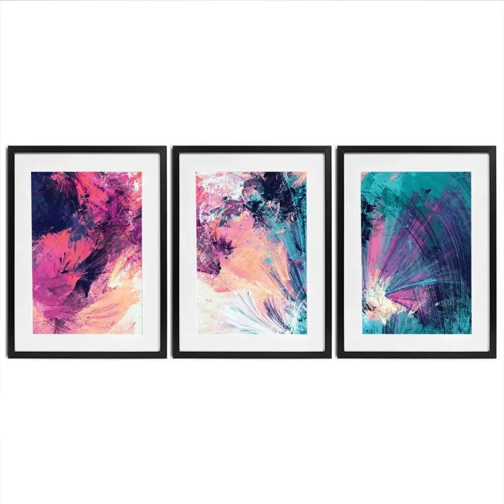 Multicoloured Abstract Framed Art Print Trio Multicoloured Abstract Framed Art Print Trio wall art product Excellent backgrounds / Shutterstock