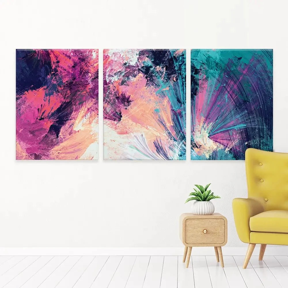 Multicoloured Abstract Trio Canvas Print Multicoloured Abstract Trio Canvas Print wall art product Excellent backgrounds / Shutterstock