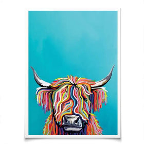Multicoloured Cow Art Print Multicoloured Cow Art Print wall art product Independent