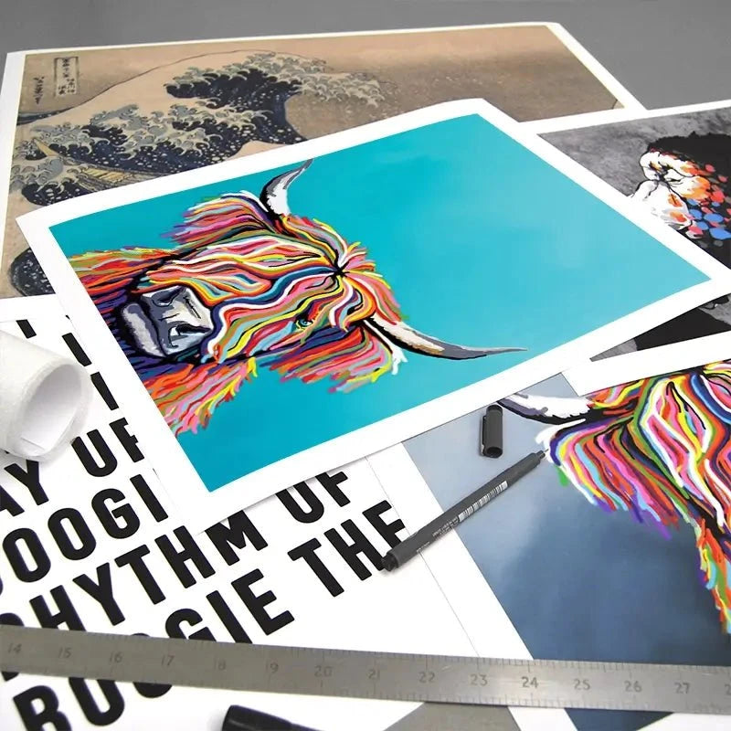 Multicoloured Cow Art Print Multicoloured Cow Art Print wall art product Independent