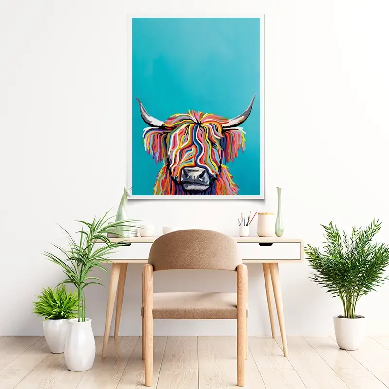 Multicoloured Cow Art Print Multicoloured Cow Art Print wall art product Independent
