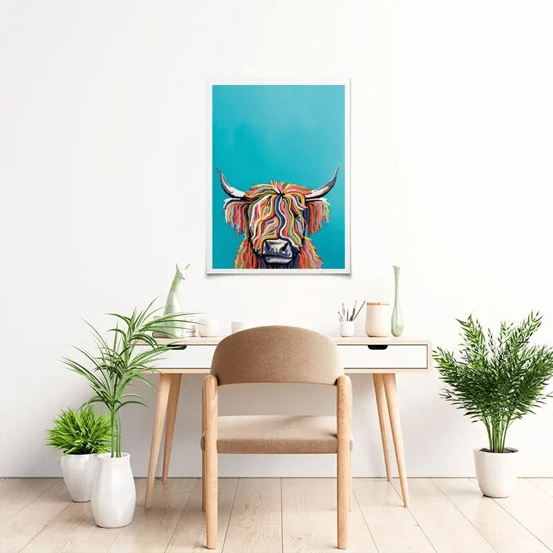 Multicoloured Cow Art Print Multicoloured Cow Art Print wall art product Independent