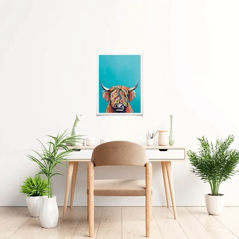 Multicoloured Cow Art Print Multicoloured Cow Art Print wall art product Independent