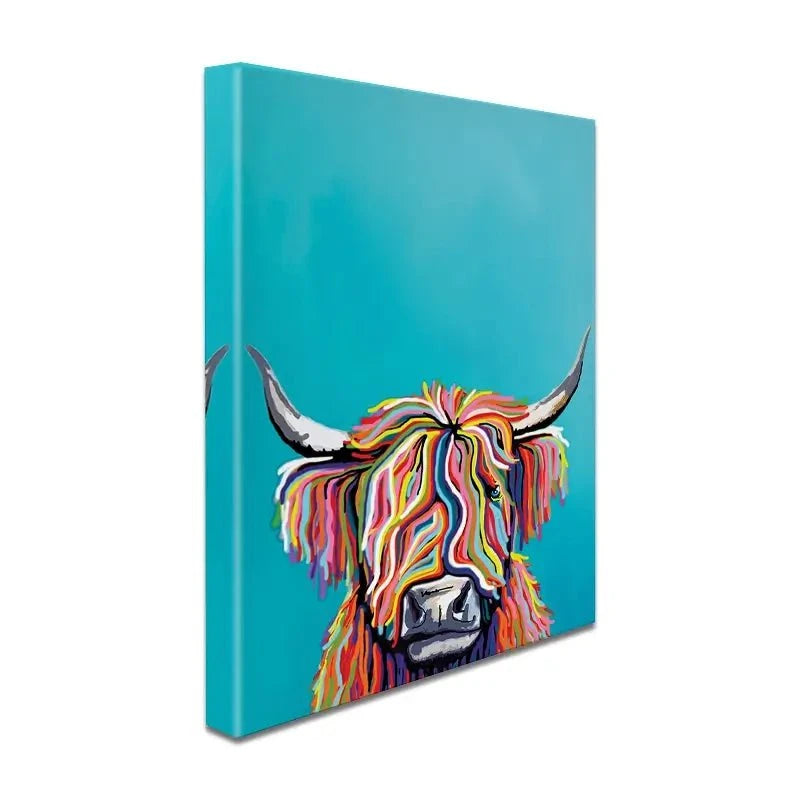 Multicoloured Cow Canvas Print Multicoloured Cow Canvas Print wall art product Independent
