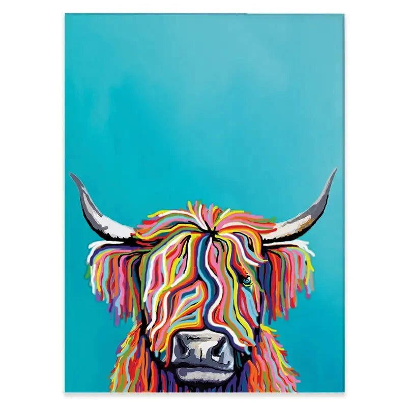 Multicoloured Cow Canvas Print Multicoloured Cow Canvas Print wall art product Independent