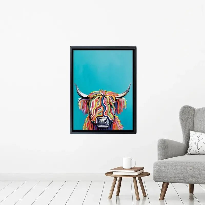Multicoloured Cow Canvas Print Multicoloured Cow Canvas Print wall art product Independent
