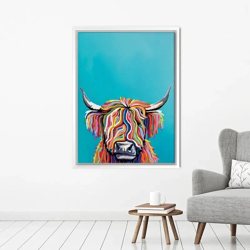 Multicoloured Cow Canvas Print Multicoloured Cow Canvas Print wall art product Independent