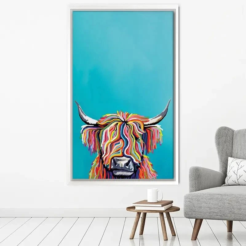 Multicoloured Cow Canvas Print Multicoloured Cow Canvas Print wall art product Independent