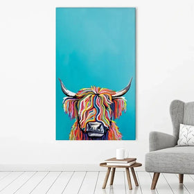 Multicoloured Cow Canvas Print Multicoloured Cow Canvas Print wall art product Independent