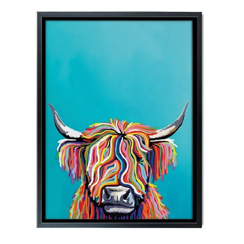 Multicoloured Cow Canvas Print Multicoloured Cow Canvas Print wall art product Independent