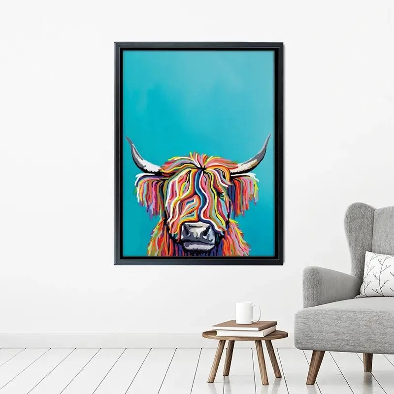 Multicoloured Cow Canvas Print Multicoloured Cow Canvas Print wall art product Independent