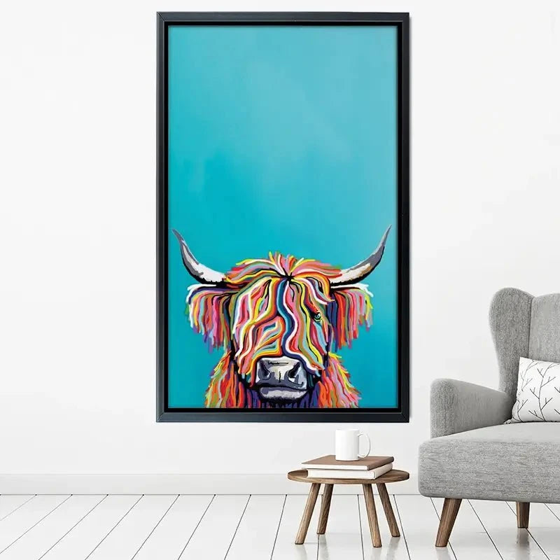 Multicoloured Cow Canvas Print Multicoloured Cow Canvas Print wall art product Independent