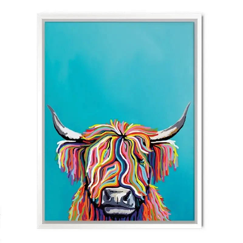 Multicoloured Cow Canvas Print Multicoloured Cow Canvas Print wall art product Independent