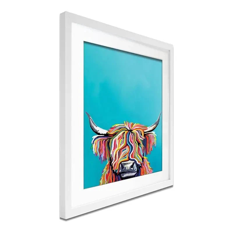 Multicoloured Cow Framed Art Print Multicoloured Cow Framed Art Print wall art product Independent