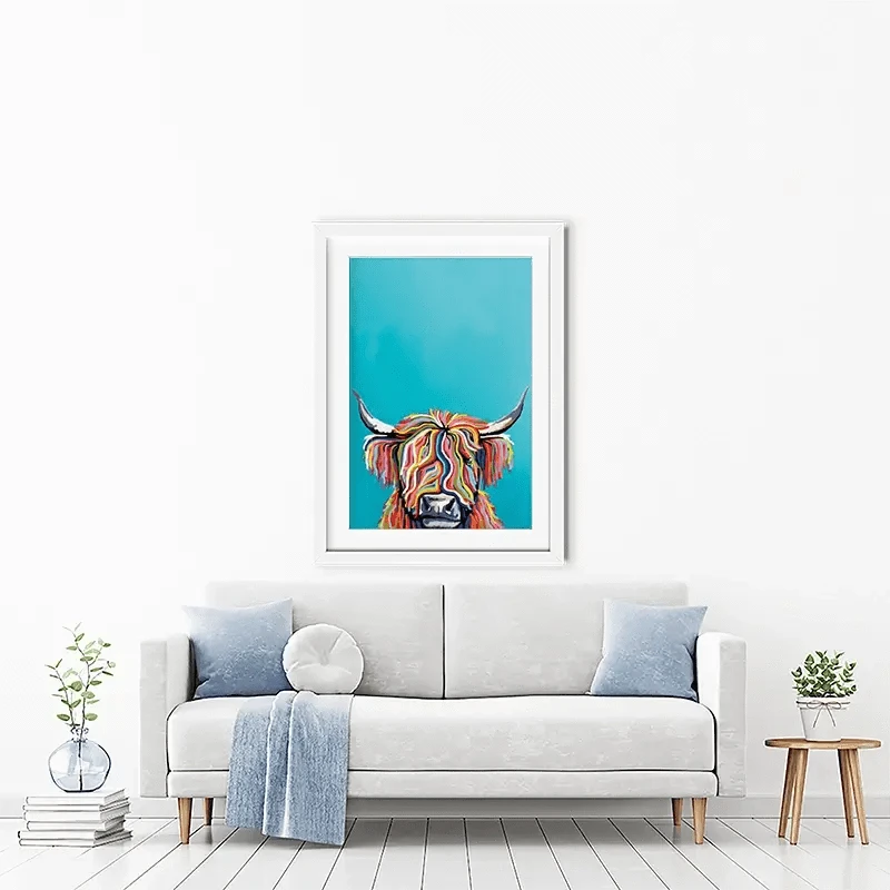 Multicoloured Cow Framed Art Print Multicoloured Cow Framed Art Print wall art product Independent