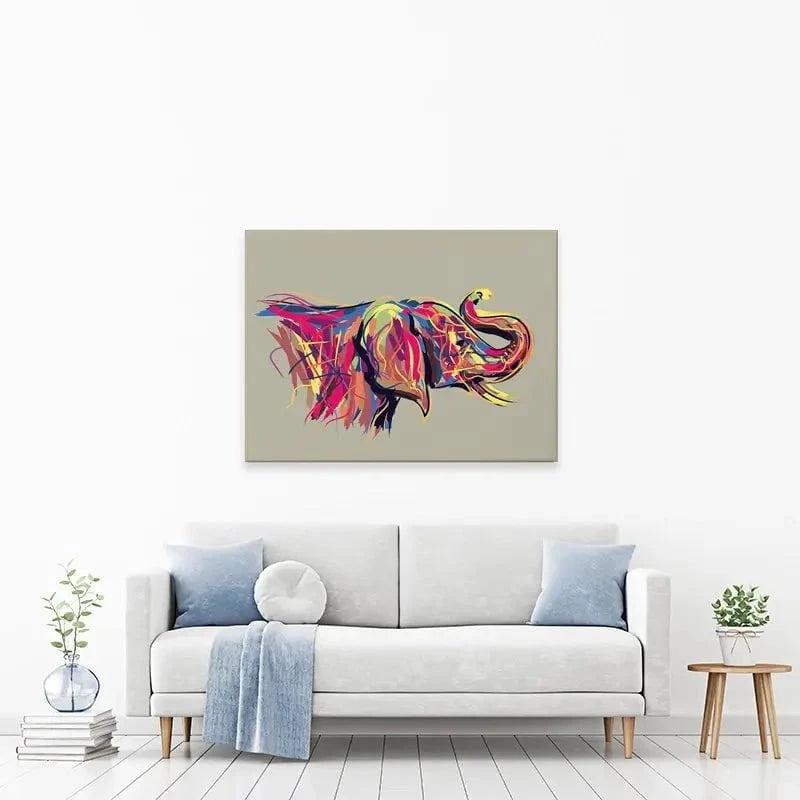 Multicoloured Elephant Canvas Print Multicoloured Elephant Canvas Print wall art product PrathapGopal / Shutterstock