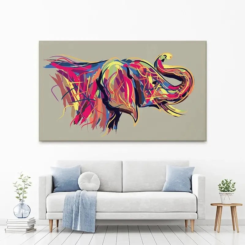 Multicoloured Elephant Canvas Print Multicoloured Elephant Canvas Print wall art product PrathapGopal / Shutterstock