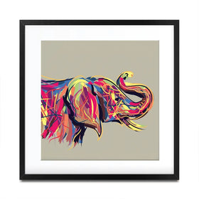 Multicoloured Elephant Square Framed Art Print Multicoloured Elephant Square Framed Art Print wall art product Art Print Shop