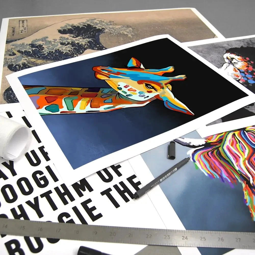 Multicoloured Giraffe Art Print Multicoloured Giraffe Art Print wall art product Independent