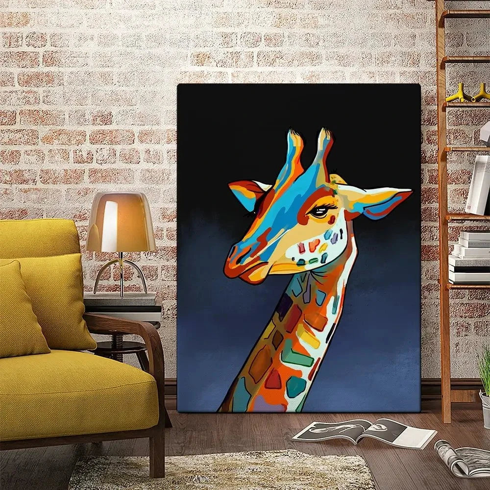 Multicoloured Giraffe Canvas Print Multicoloured Giraffe Canvas Print wall art product Independent
