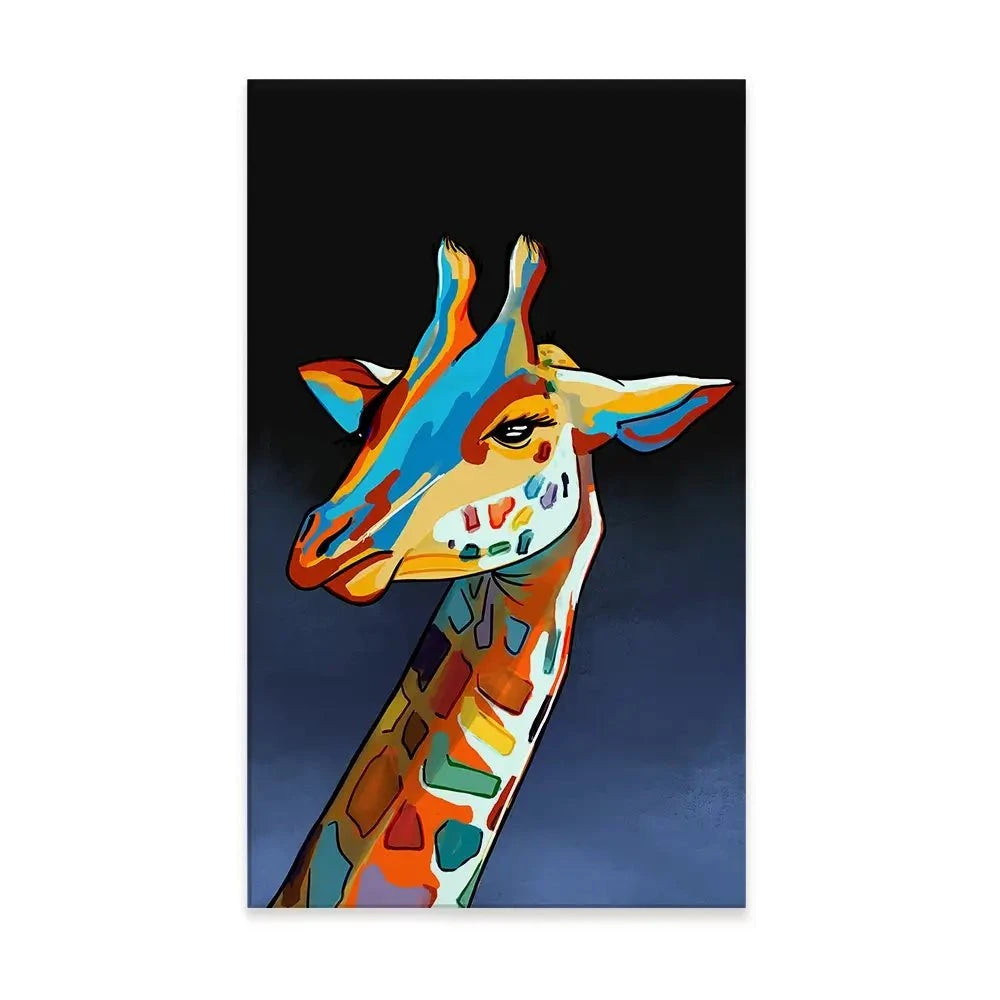 Multicoloured Giraffe Canvas Print Multicoloured Giraffe Canvas Print wall art product Independent