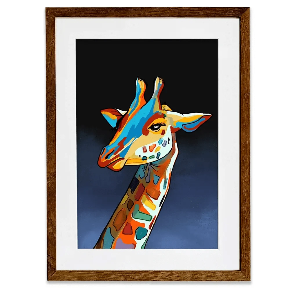 Multicoloured Giraffe Framed Art Print Multicoloured Giraffe Framed Art Print wall art product Independent