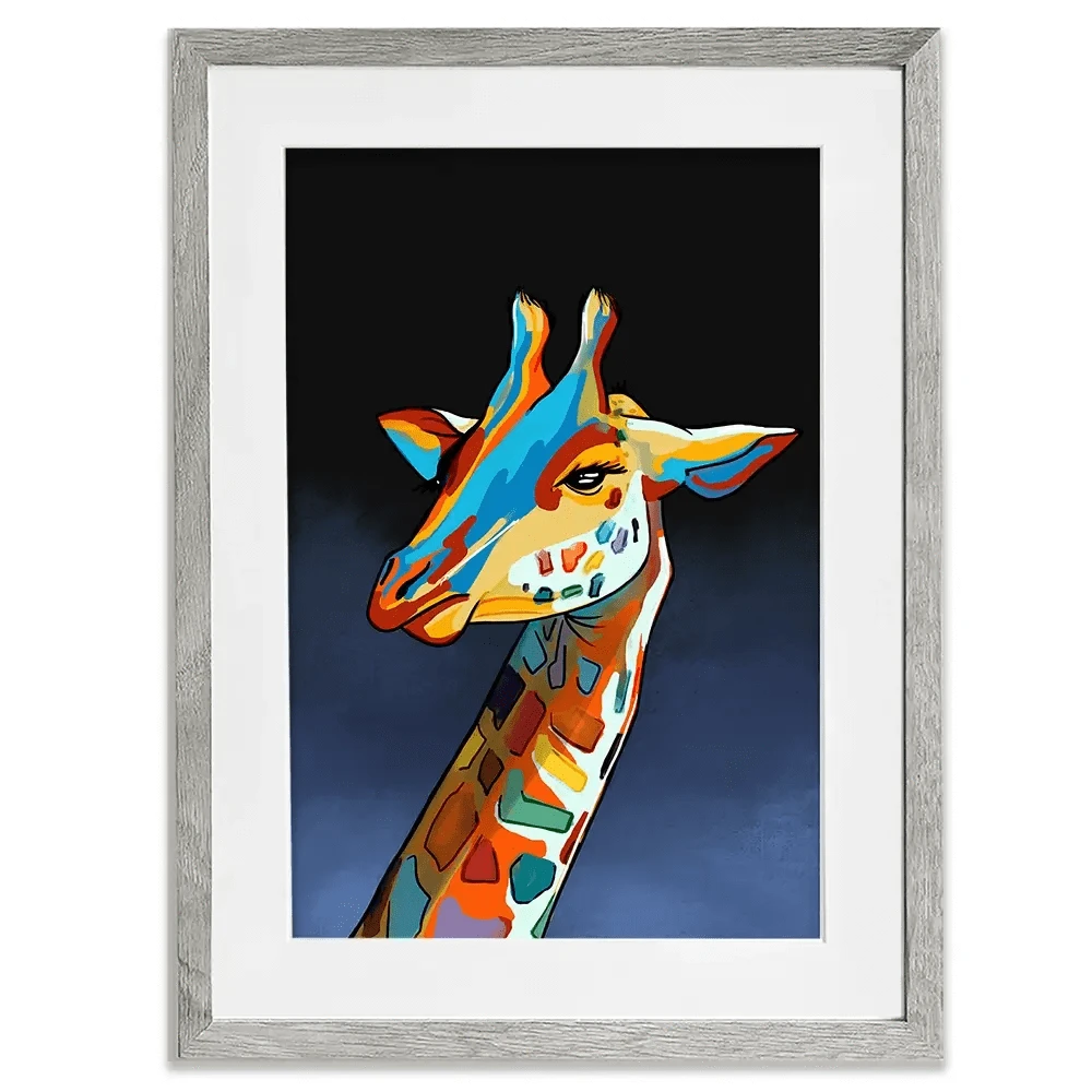 Multicoloured Giraffe Framed Art Print Multicoloured Giraffe Framed Art Print wall art product Independent