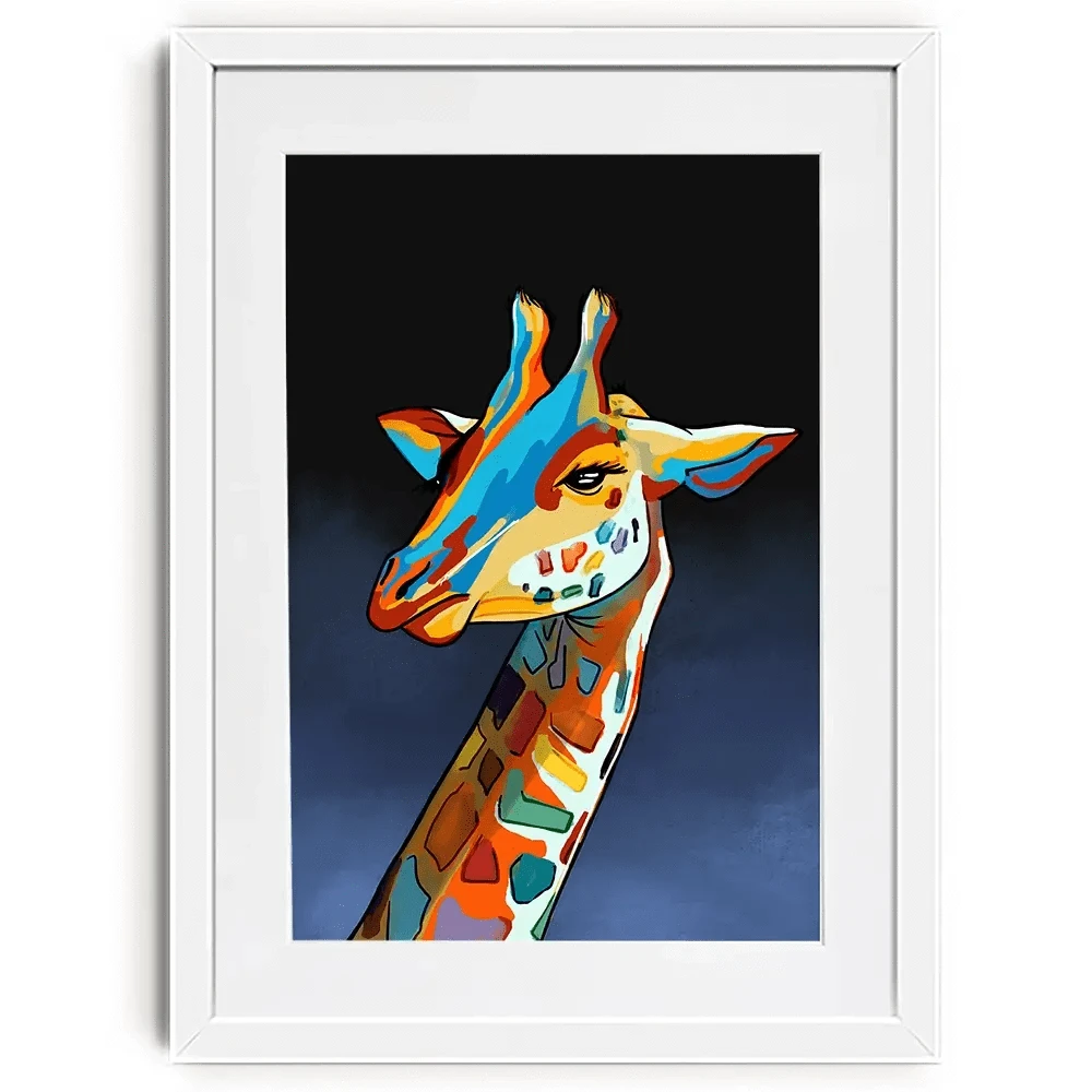 Multicoloured Giraffe Framed Art Print Multicoloured Giraffe Framed Art Print wall art product Independent