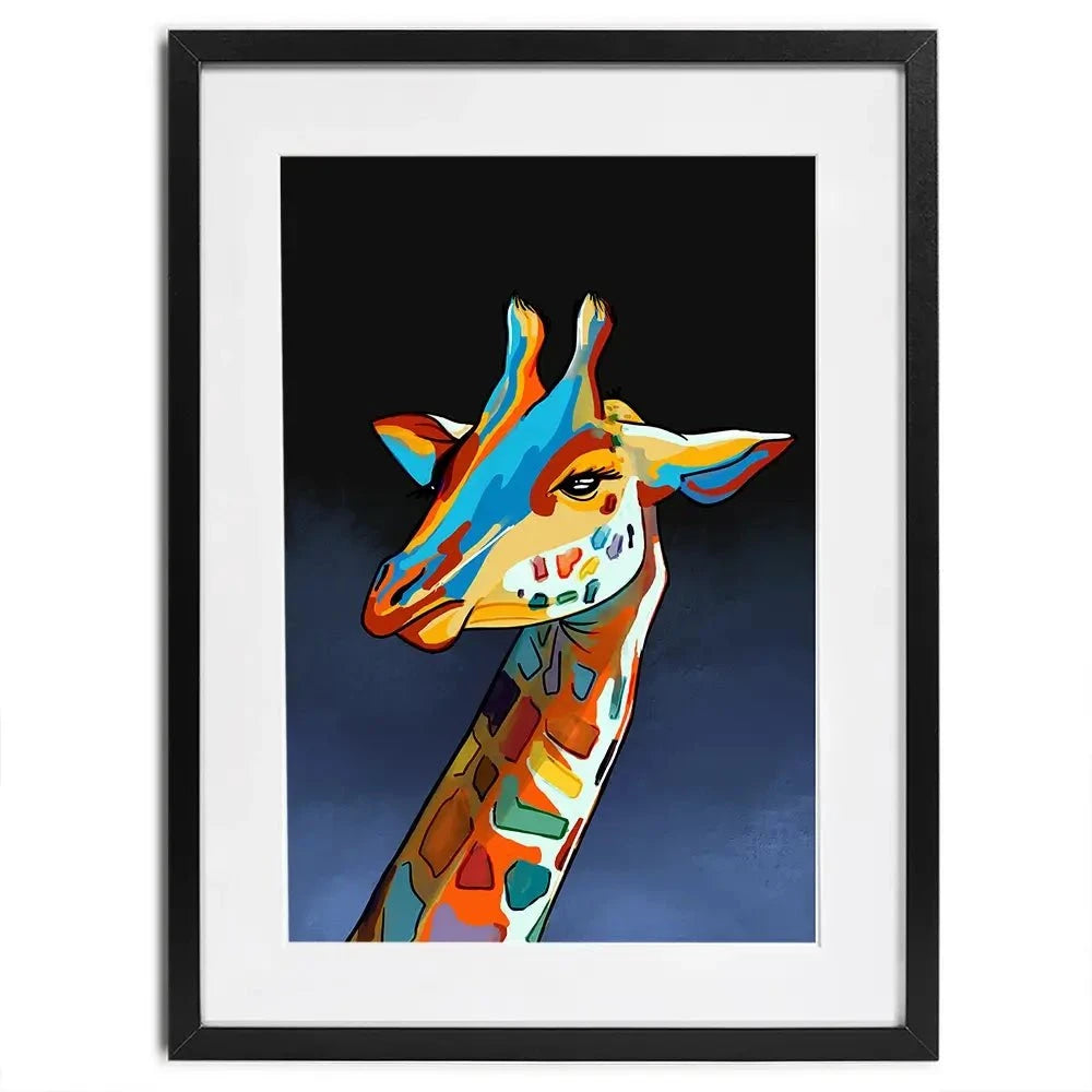 Multicoloured Giraffe Framed Art Print Multicoloured Giraffe Framed Art Print wall art product Independent