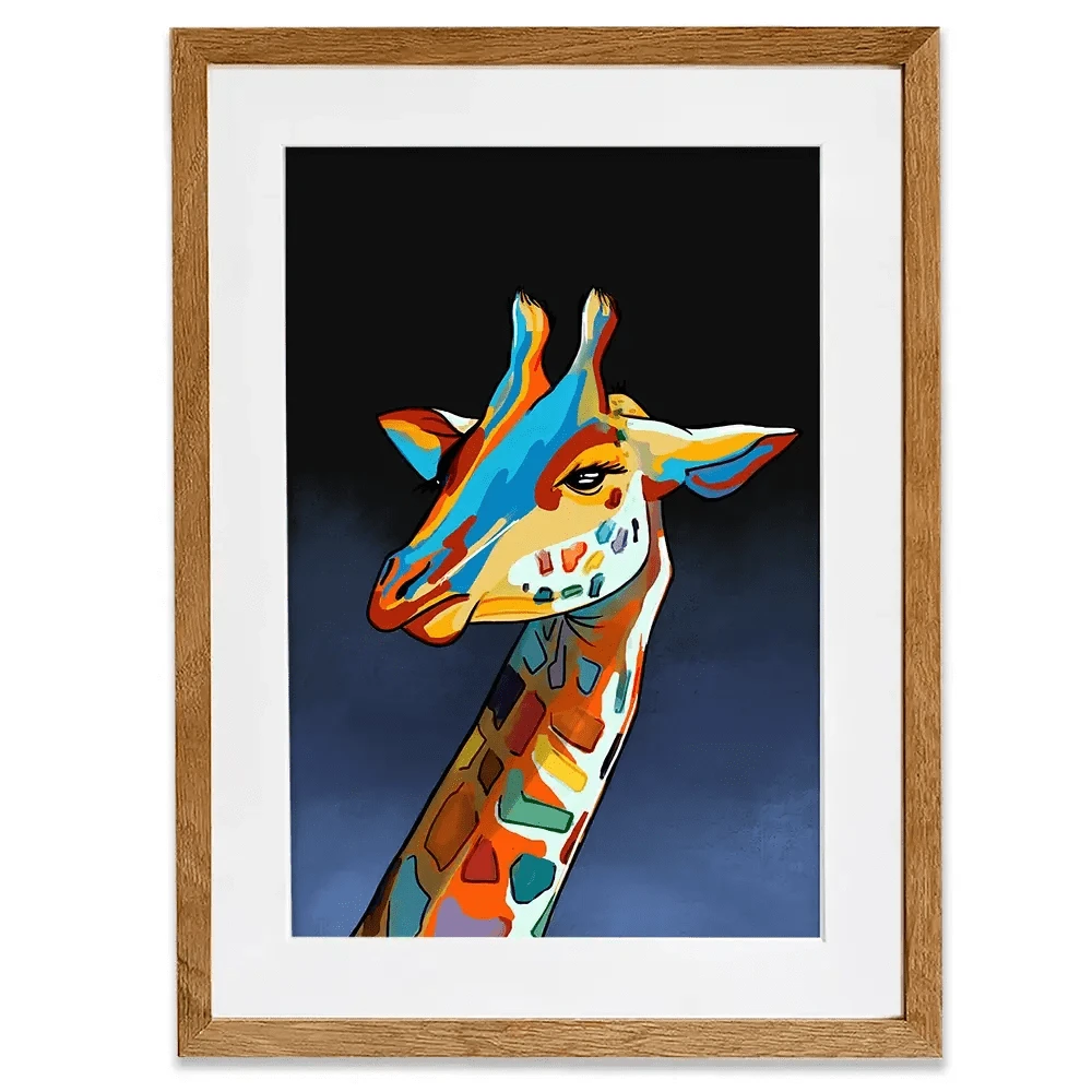 Multicoloured Giraffe Framed Art Print Multicoloured Giraffe Framed Art Print wall art product Independent