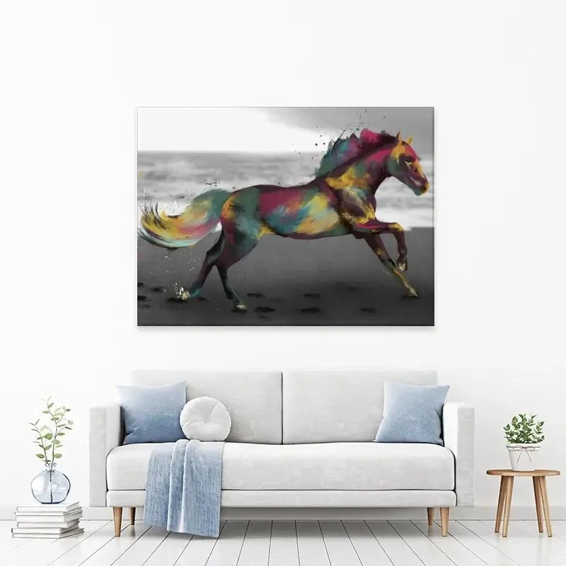 Multicoloured Horse Canvas Print Multicoloured Horse Canvas Print wall art product Aimee Linzi