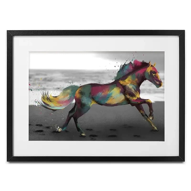 Multicoloured Horse Framed Art Print Multicoloured Horse Framed Art Print wall art product Aimee Linzi