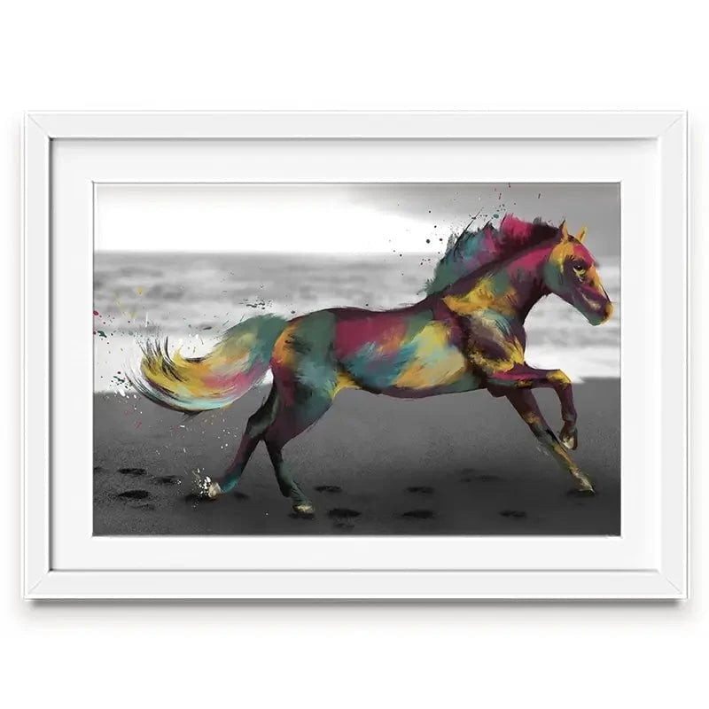 Multicoloured Horse Framed Art Print Multicoloured Horse Framed Art Print wall art product Aimee Linzi