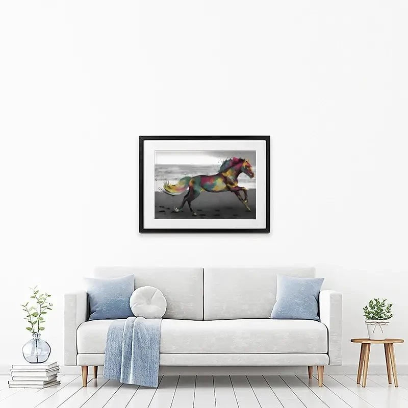 Multicoloured Horse Framed Art Print Multicoloured Horse Framed Art Print wall art product Aimee Linzi