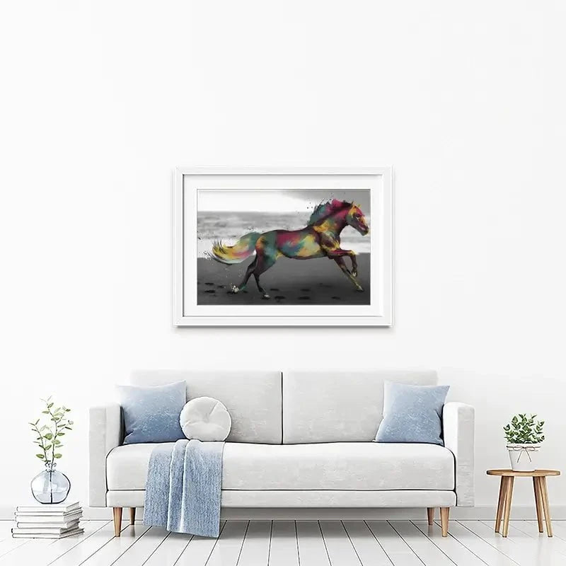 Multicoloured Horse Framed Art Print Multicoloured Horse Framed Art Print wall art product Aimee Linzi