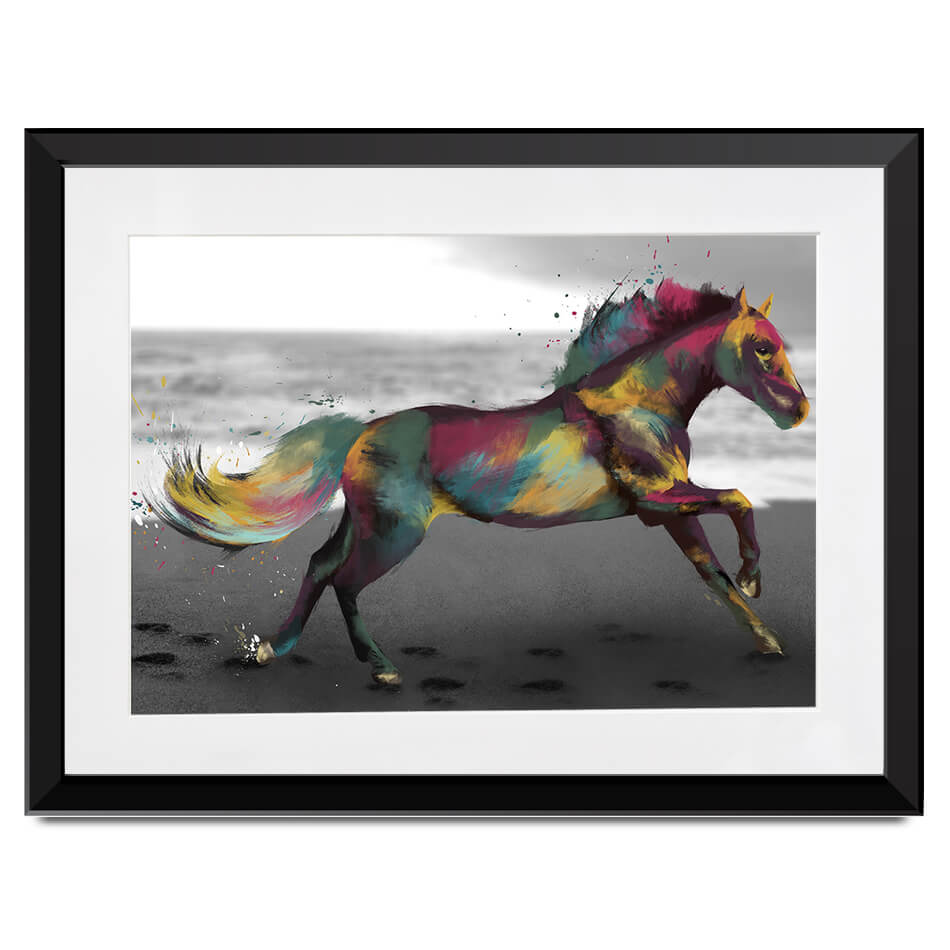 Multicoloured Horse Framed Art Print Multicoloured Horse Framed Art Print wall art product Aimee Linzi