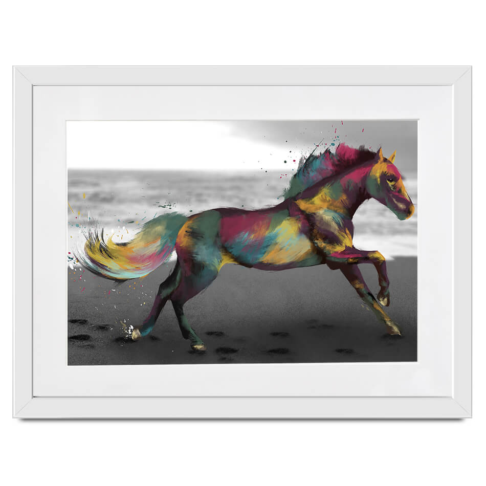 Multicoloured Horse Framed Art Print Multicoloured Horse Framed Art Print wall art product Aimee Linzi