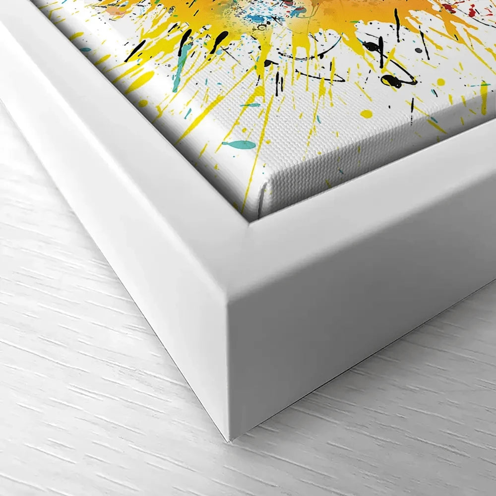 Multicoloured Tiger Paint Splash Canvas Print Multicoloured Tiger Paint Splash Canvas Print | Colourful Tiger Canvas wall art product ARTEMENKO VALENTYN / Shutterstock