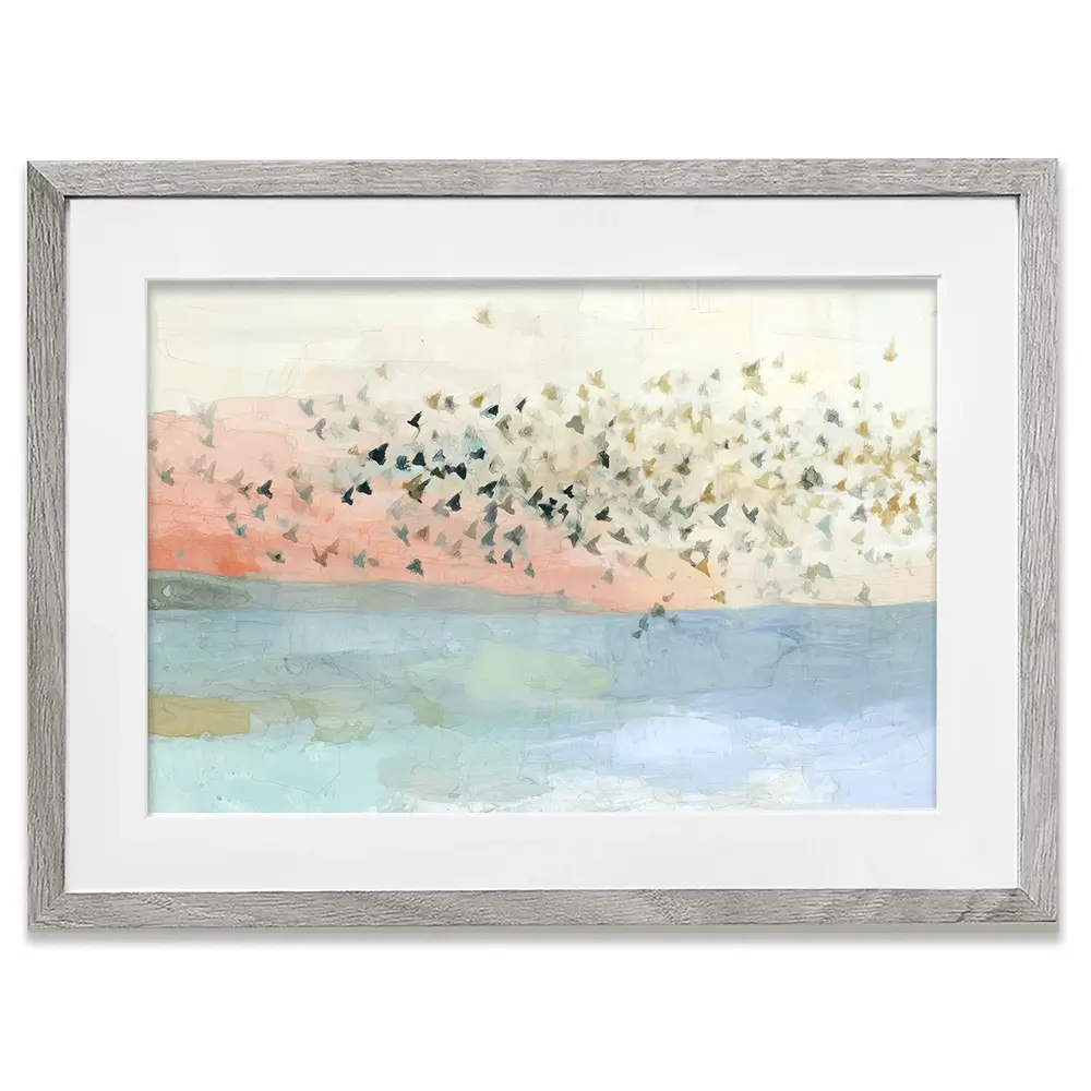 Murmuration Of Birds Framed Art Print Murmuration Of Birds Framed Art Print wall art product Chromatic Storm Studio