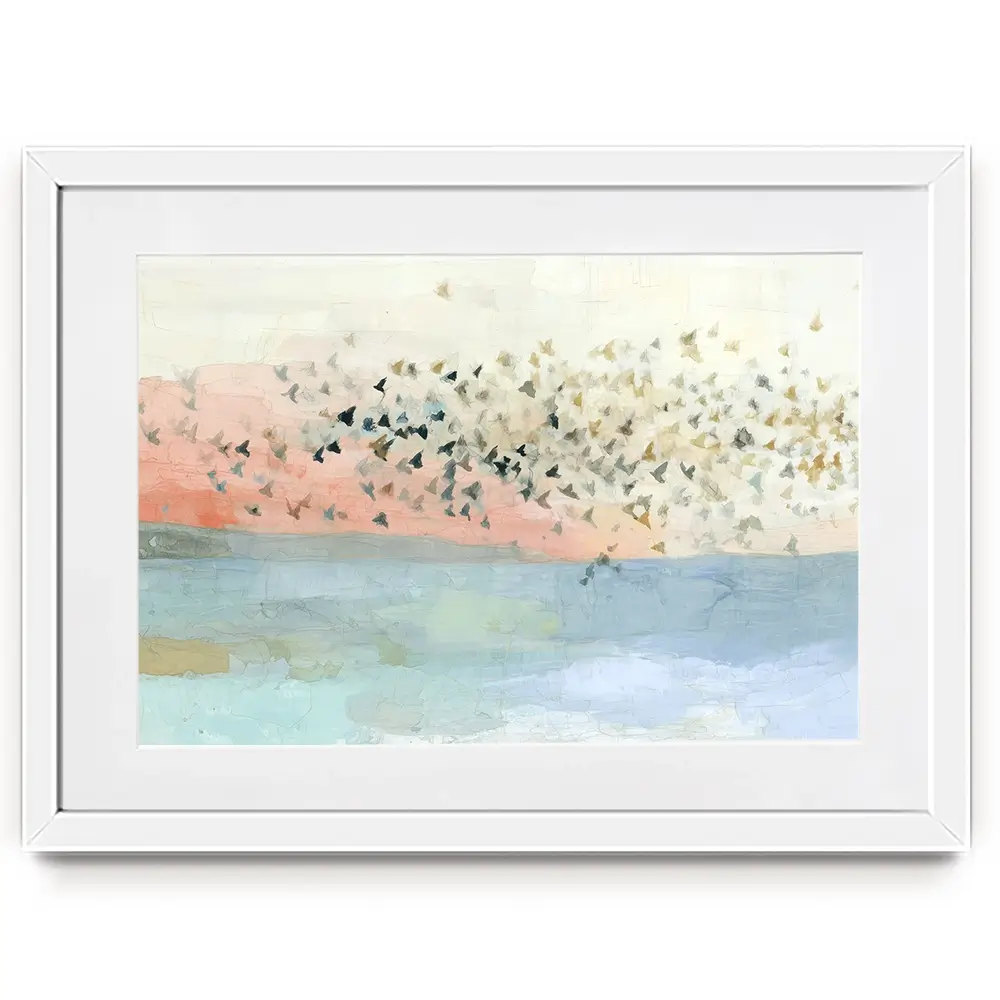Murmuration Of Birds Framed Art Print Murmuration Of Birds Framed Art Print wall art product Chromatic Storm Studio
