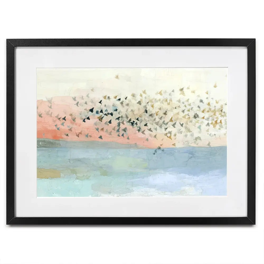 Murmuration Of Birds Framed Art Print Murmuration Of Birds Framed Art Print wall art product Chromatic Storm Studio