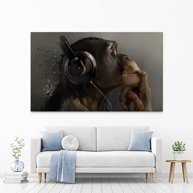 Musical Chimpanzee Canvas Print Musical Chimpanzee Canvas Print wall art product Lorri Kajenna / Shutterstock