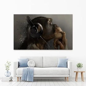 Musical Chimpanzee Canvas Print Musical Chimpanzee Canvas Print wall art product Lorri Kajenna / Shutterstock