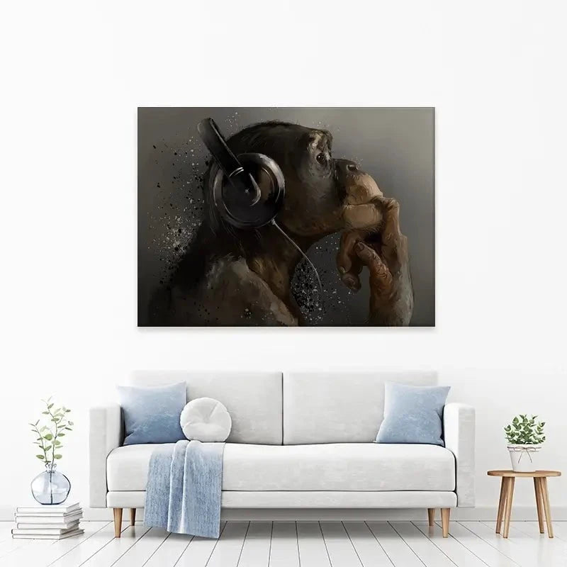 Musical Chimpanzee Canvas Print Musical Chimpanzee Canvas Print wall art product Lorri Kajenna / Shutterstock