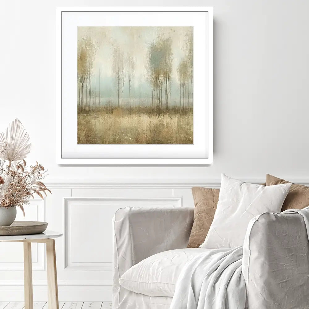 Muted Forest Square Framed Art Print Muted Forest Square Framed Art Print wall art product Art Print Shop