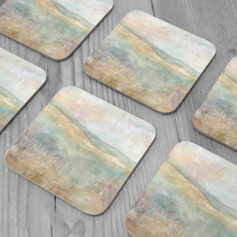 Muted Spring Landscape 1 Coaster Set Muted Spring Landscape 1 Coaster Set wall art product Art Print Shop