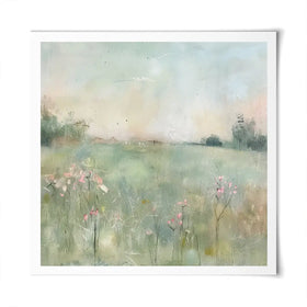 Muted Spring Landscape 2 Square Art Print Muted Spring Landscape 2 Square Art Print wall art product Art Print Shop